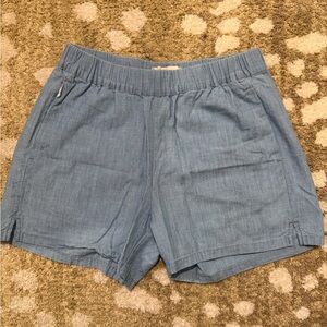 Madewell Chambray Elastic Shorts with Pockets- XS